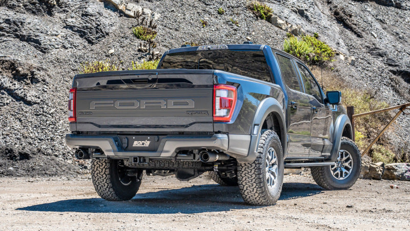 Borla 21-23 Ford Raptor 3in Tail Pipe Kit 4.5in Tip - Carbon Fiber Black Anodized - View 3 | Dirty Garage
