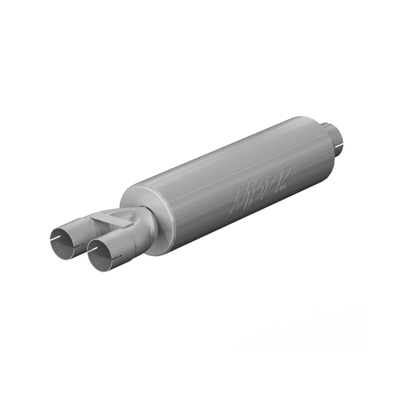 Universal 3" Inlet Dual 2.5" Outlet 30" Length T409 SS Mild Tone Muffler | Dirty Garage