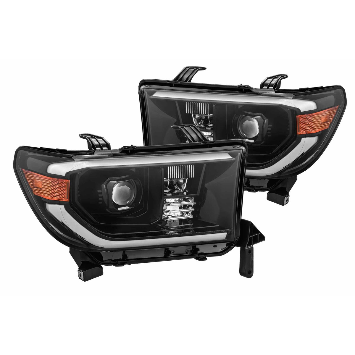 2007-2013 Tundra Pro-Series Halogen Gloss Black Headlights - View 2 | Dirty Garage