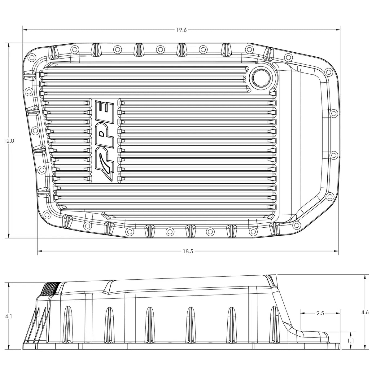 2015-2017 F-150 6R80 Deep Transmission Pan Raw - View 5 | Dirty Garage