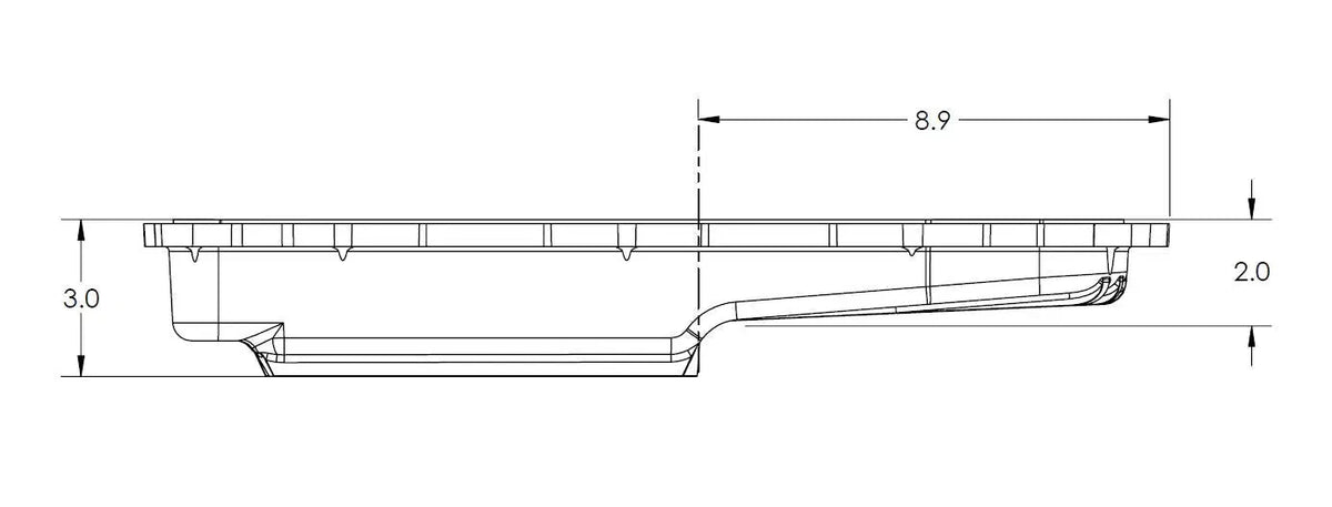 2012-2021 Grand Cherokee w/ ZF-8 Speed Heavy-Duty Cast Aluminum Transmission Pan Raw - View 6 | Dirty Garage
