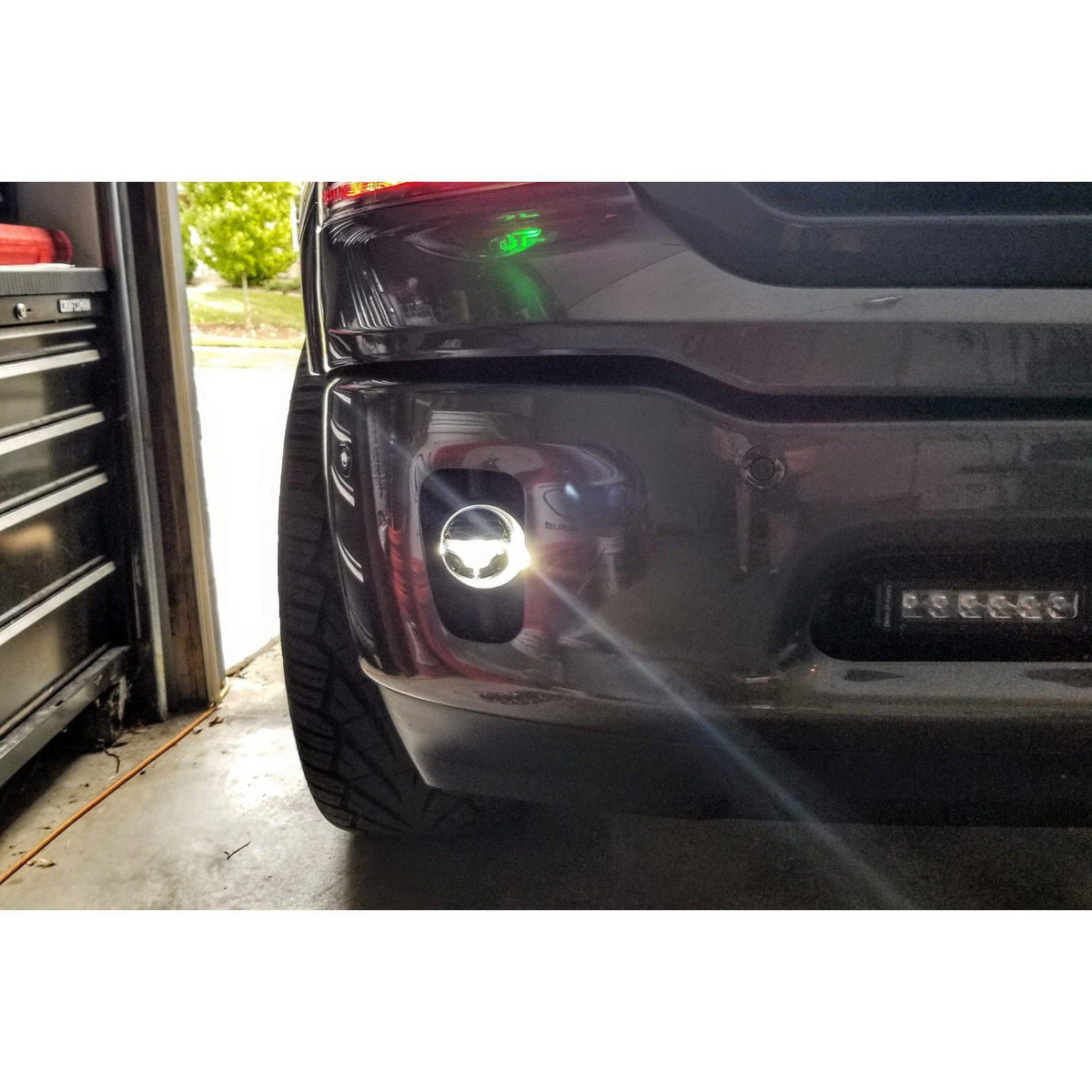 2013-2018 EcoDiesel XB LED Black Fog Lights - View 10 | Dirty Garage