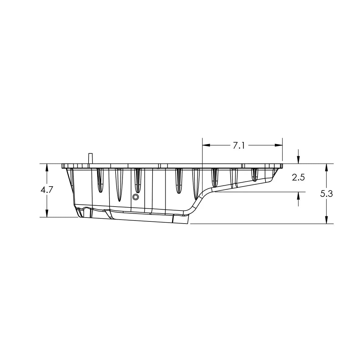 2015-2018 w/ 8L90 Transmission Heavy-Duty Cast Aluminum Deep Transmission Pan Raw - View 6 | Dirty Garage