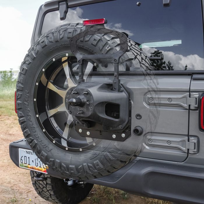 2018-2024 Jeep JL Spare Tire Relocation Bracket - View 3 | Dirty Garage