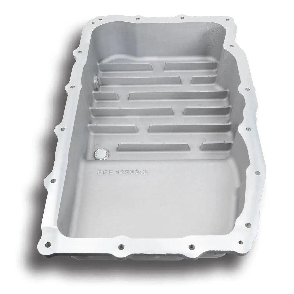 Universal w/ 10L80 Heavy-Duty Deep Cast Aluminum Transmission Pan Raw - View 4 | Dirty Garage