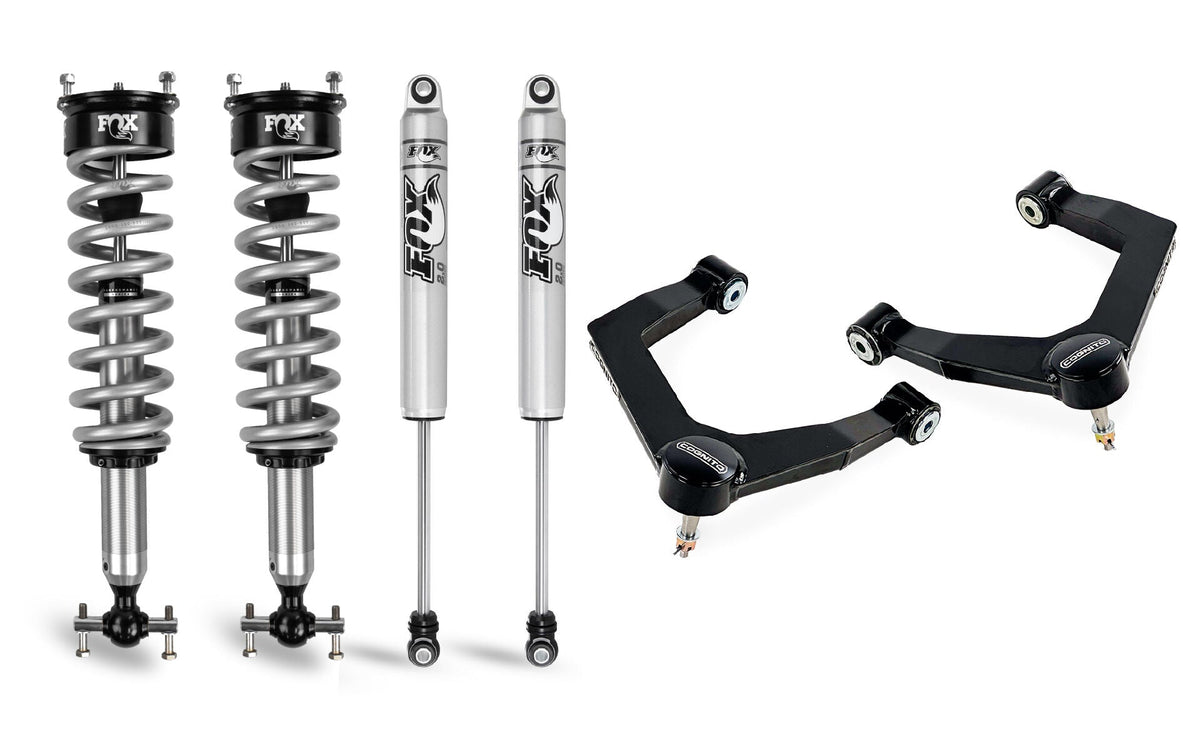 2019-2025 GM 1500 1" Performance Ball Joint Leveling Kit W/ Fox 2.0 Coilover Front Shocks | Dirty Garage