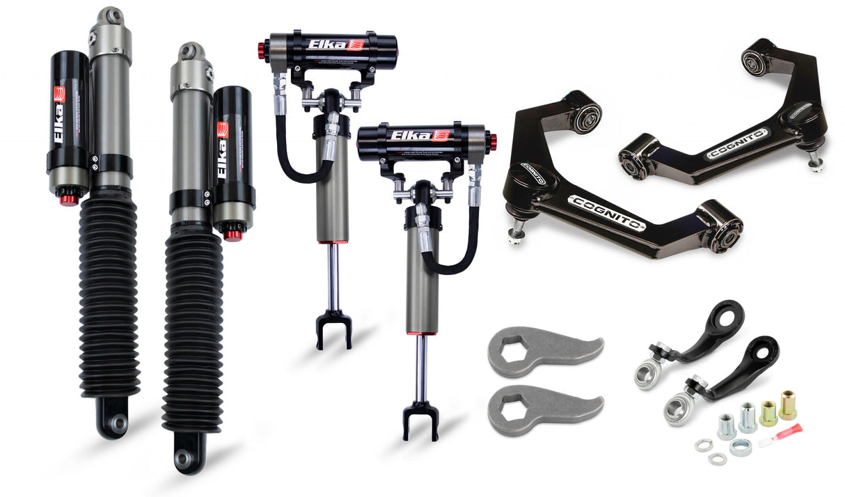 2011-2019 GM HD 3-Inch Elite Leveling Kit with Elka 2.5 Reservoir shocks / - Trucks