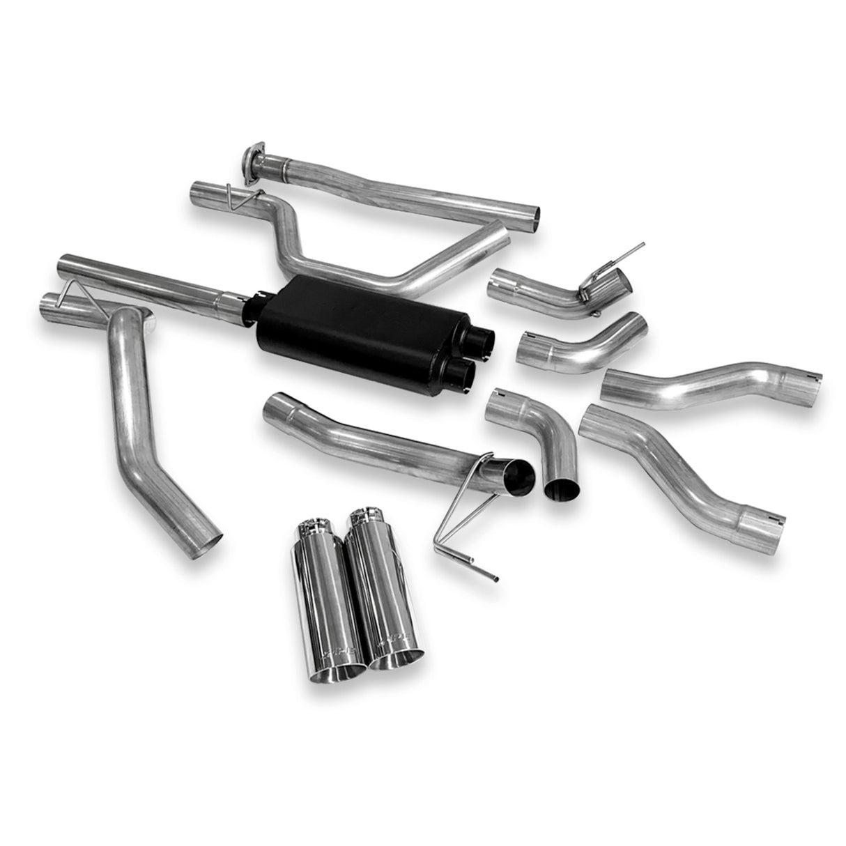 2019-2023 Ram 1500 1500 5.7L HEMI Cat Back Exhaust System Dual Exit Polished - View 2 | Dirty Garage