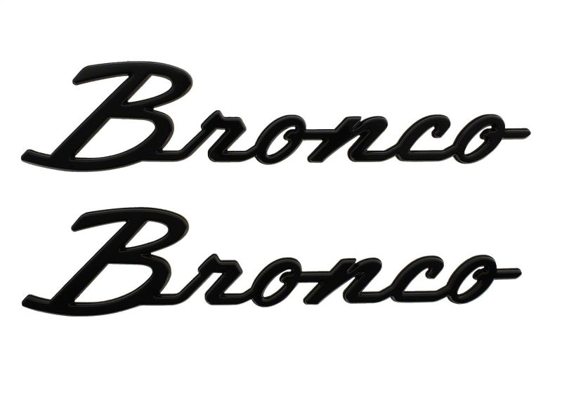 2021-2024 Bronco Classic Script Fender Badge Kit - Gloss Black | Dirty Garage