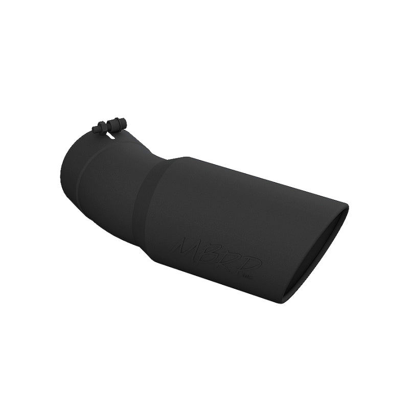 Universal 6" OD 5" Inlet 15.5" Length 30 Deg Bend Angled Rolled End Black Tip | Dirty Garage