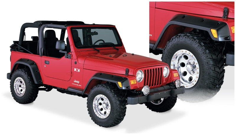 1997-2006 Jeep TJ Pocket Style Fender Flares 4pc - Black - View 2 | Dirty Garage