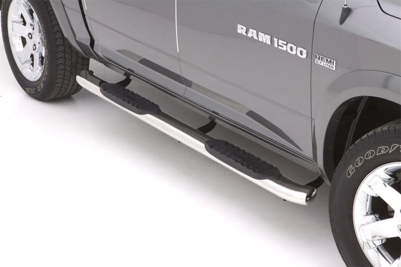 2010-2017 Ram 2500 CC 5" Polished Curved Oval SS Nerf Bars - View 3 | Dirty Garage