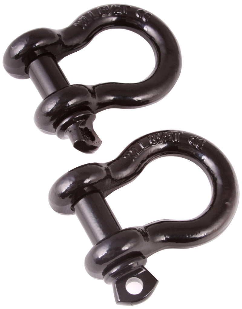 Rugged Ridge 3/4in Black D-Shackles - View 2 | Dirty Garage