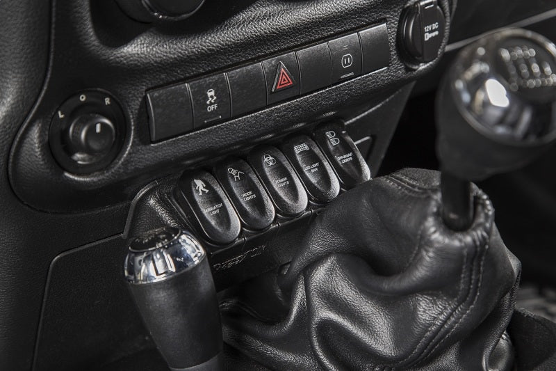 Rugged Ridge Etched Lower 5 Switch Panel Kit 11-18 JK - View 3 | Dirty Garage