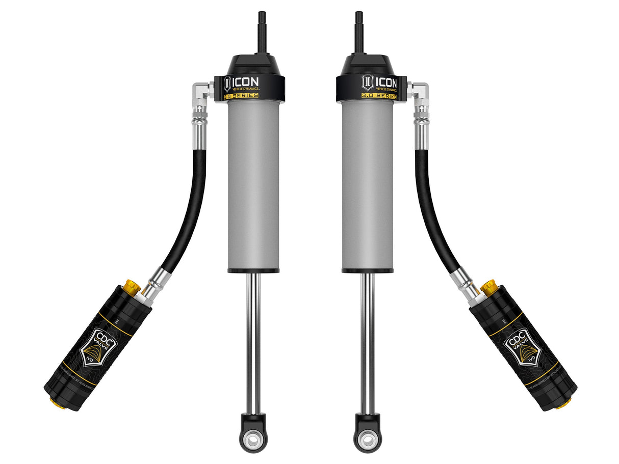 ICON V.S. 3.0 Series front remote reservoir shocks with CDCV for 2005-2026 Ford Super Duty 4WD, pair