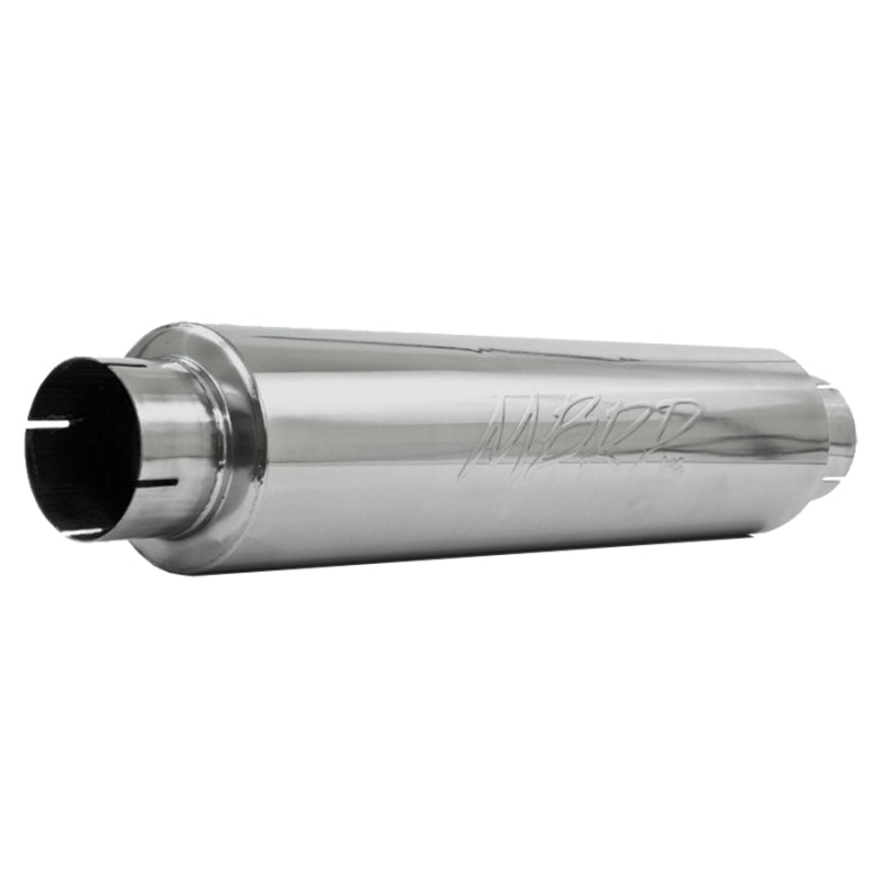 Universal Quiet Tone Muffler 4" Inlet Outlet 24" Body 6" Dia 30" Overall T304 - View 2 | Dirty Garage
