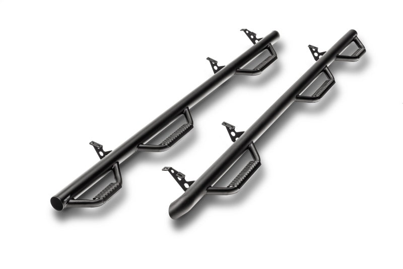 2010-2017 Ram 1500 Crew Cab 6.4' Bed Textured Black 3" Bed Access Nerf Steps | Dirty Garage