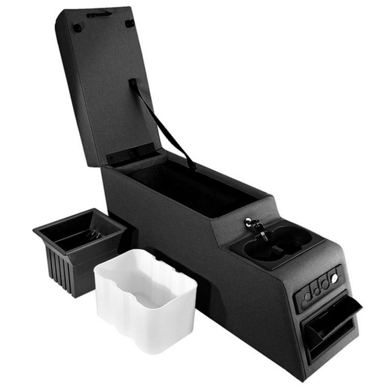 Rugged Ridge Ultimate Locking Console Black Denim 76-95 Jeep CJ&Wrangl - View 2 | Dirty Garage