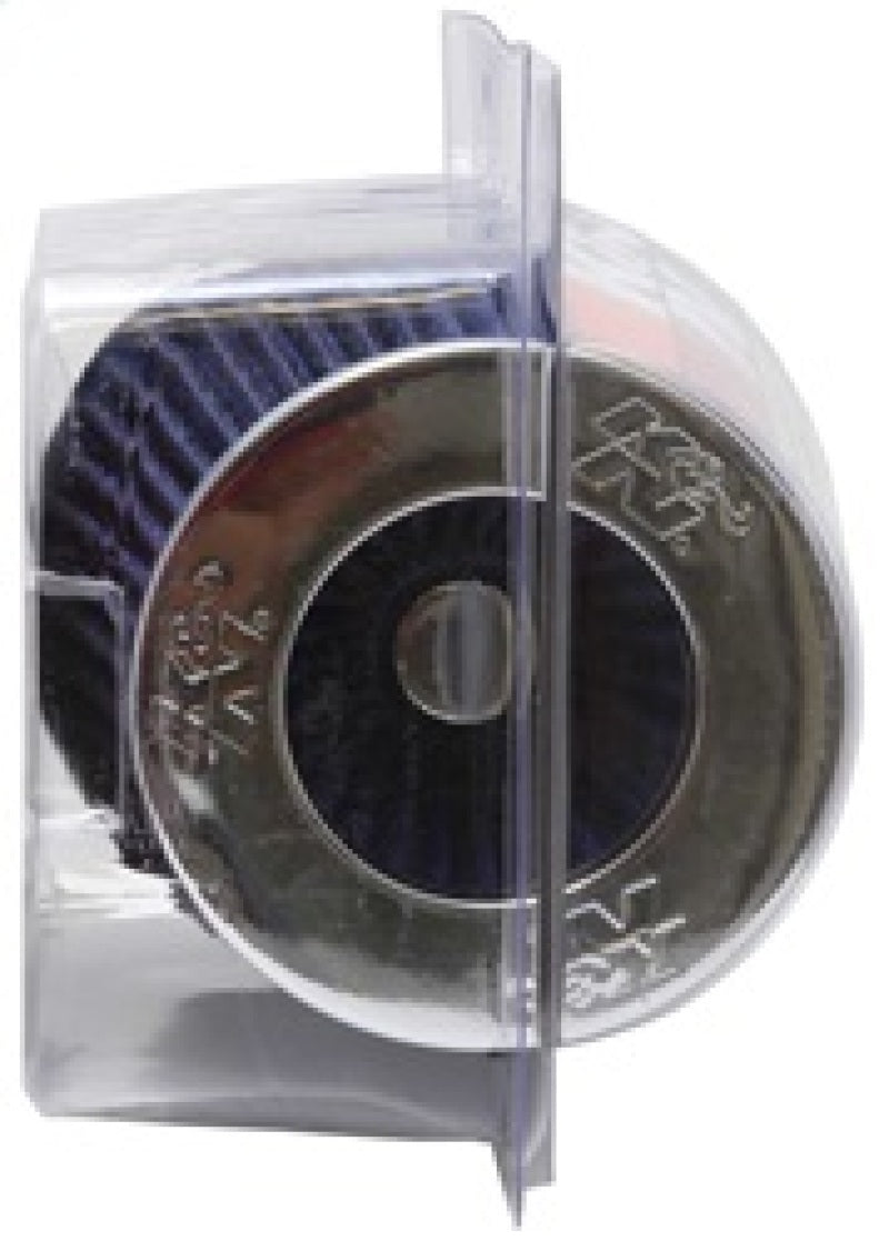 Universal Air Filter Chrome Round Tapered Blue - 4in Flange ID x 1.125in Flange Length x 5.5in H - View 6 | Dirty Garage