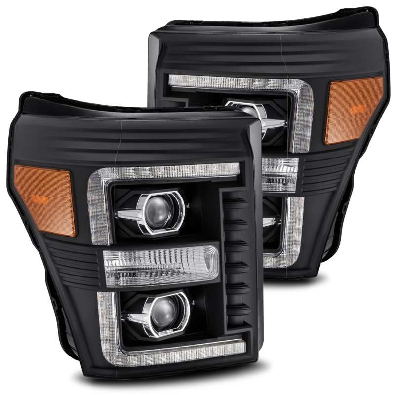 2011-2016 Super Duty Pro-Series Projector Headlights Plank Style Black Sequential Signal | Dirty Garage