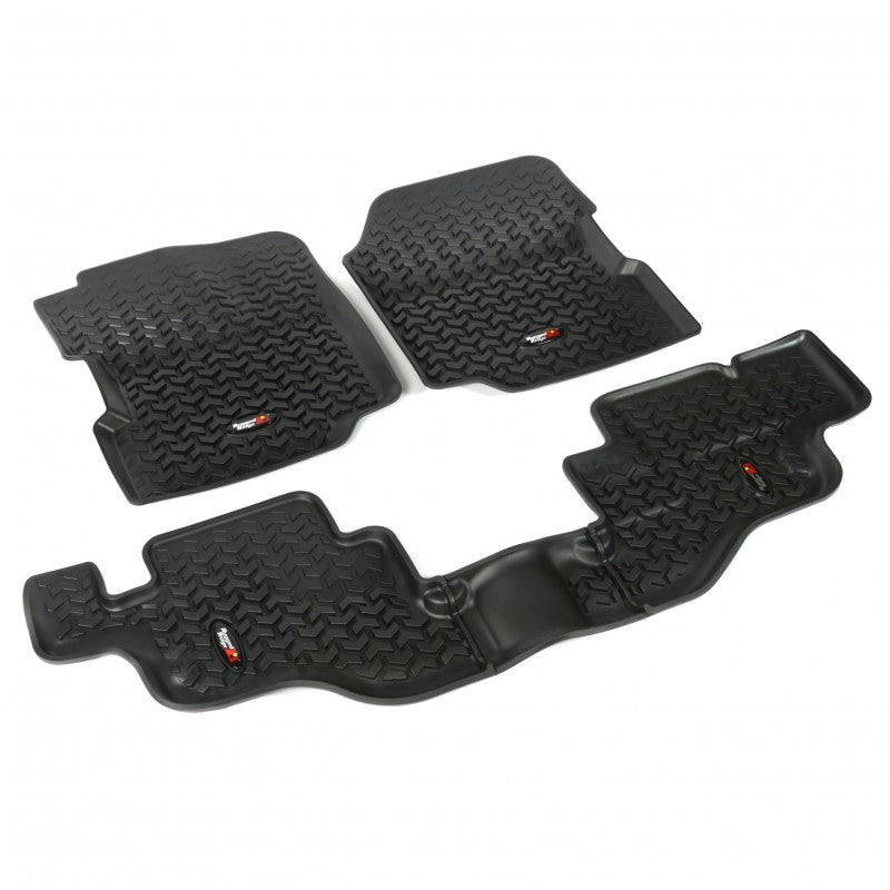 Rugged Ridge Floor Liner Front/Rear Black 1976-1986 Jeep CJ-7 / Jeep Wrangler 87-95 / YJ - View 2 | Dirty Garage