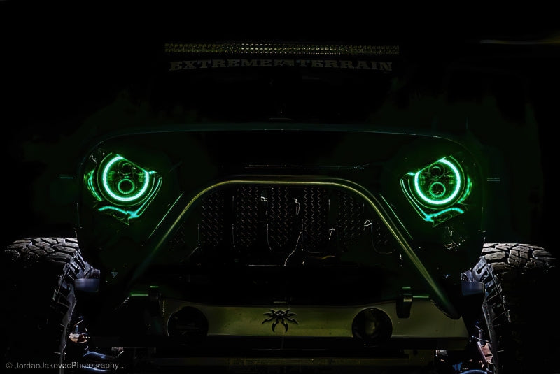Universal 7" High Powered LED Headlights Black Bezel Dynamic - View 8 | Dirty Garage