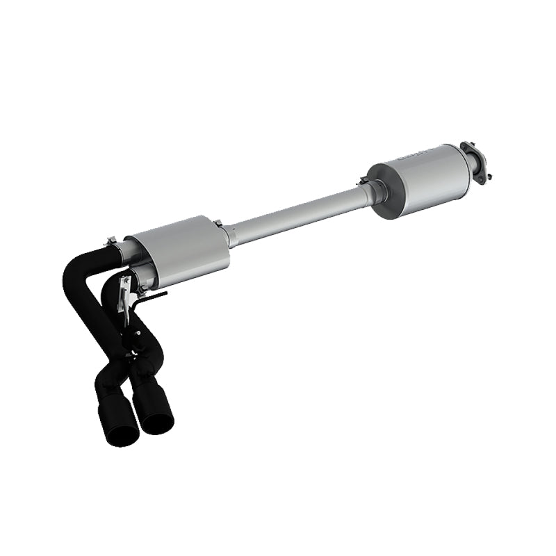2015-2020 F-150 Pre Axle 4" OD Dual Outlet 3" Black Coated Cat Back Exhaust | Dirty Garage