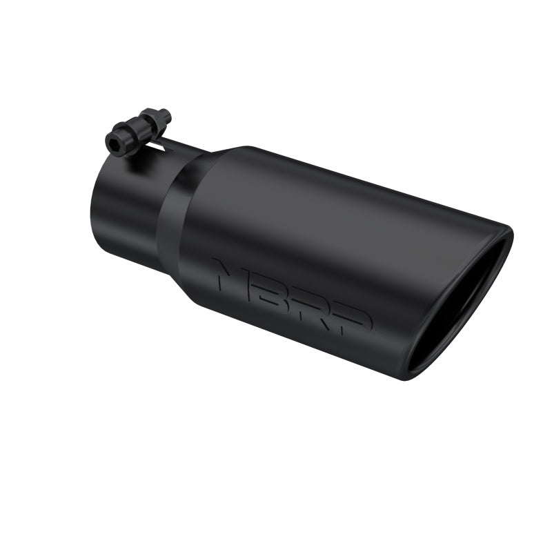 Universal 4" OD 3" Inlet 10" Length Angled Rolled End Black Tip | Dirty Garage