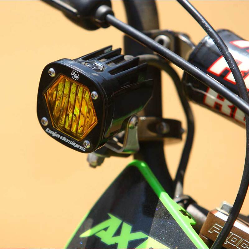 Baja Designs S1 Wide Cornering Electric Start Pit Bike LED Light - Amber - View 2 | Dirty Garage
