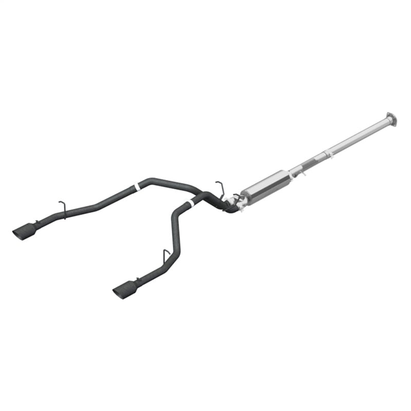2019 Ram 1500 2.5" CB Dual Split Rear Exhaust w 4.5" Tip Blk Coated | Dirty Garage