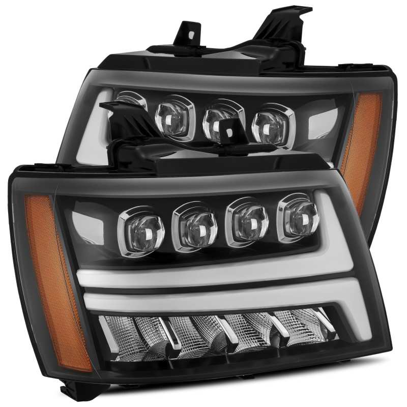 2007-2014 GM Avalanche Nova-Series LED Projector Jet Black Headlights Active Light DRL | Dirty Garage