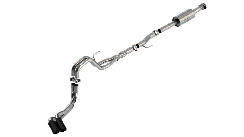 Borla F-150 2021 5.0L 4dr CC SB EC STB Lariat/KR/Platnm/LTD 3/2.25 DSE Cat-Back ATAK Black CHR Tips - View 3 | Dirty Garage