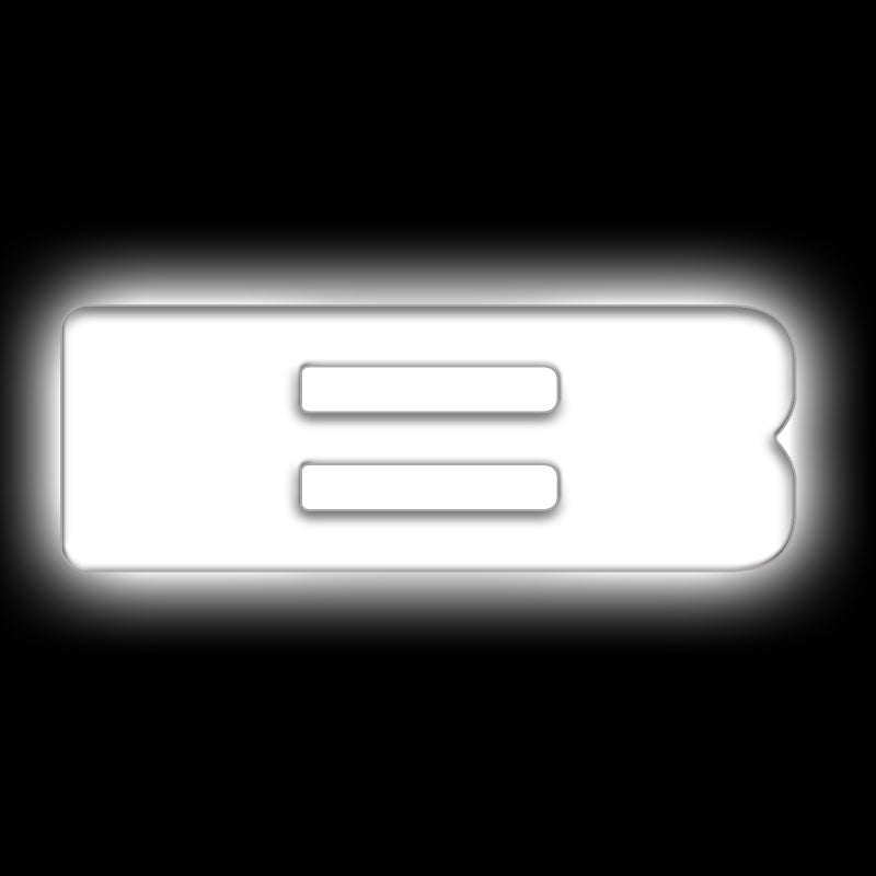Universal Illuminated LED B Letter Badge w/ Matte White Finish - View 2 | Dirty Garage