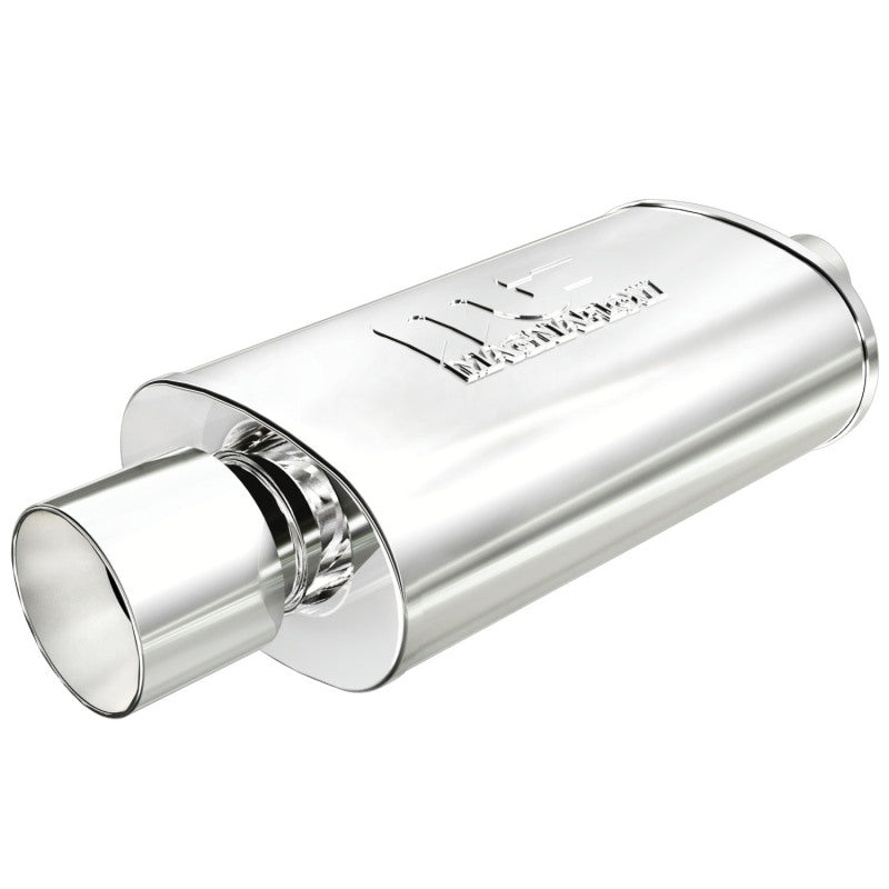 Universal Muffler w/ Tip Mag Stainless Steel 14x5x8 2.25/4 | Dirty Garage