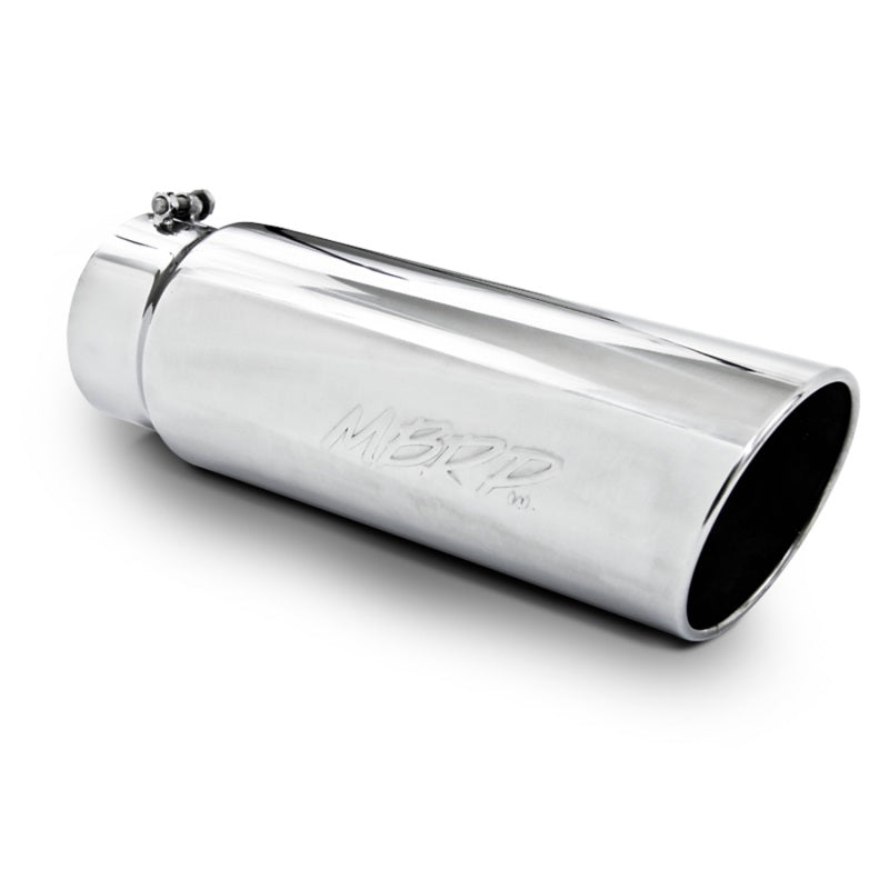 Universal 6" OD Angled Rolled End 5" Inlet 18" T304 Exhaust Tip - View 3 | Dirty Garage