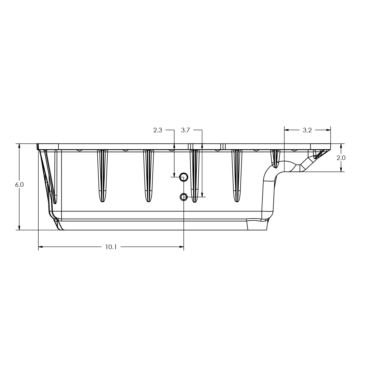 2003-2010 Superduty Deep Transmission Pan 5R110 Black - View 6 | Dirty Garage