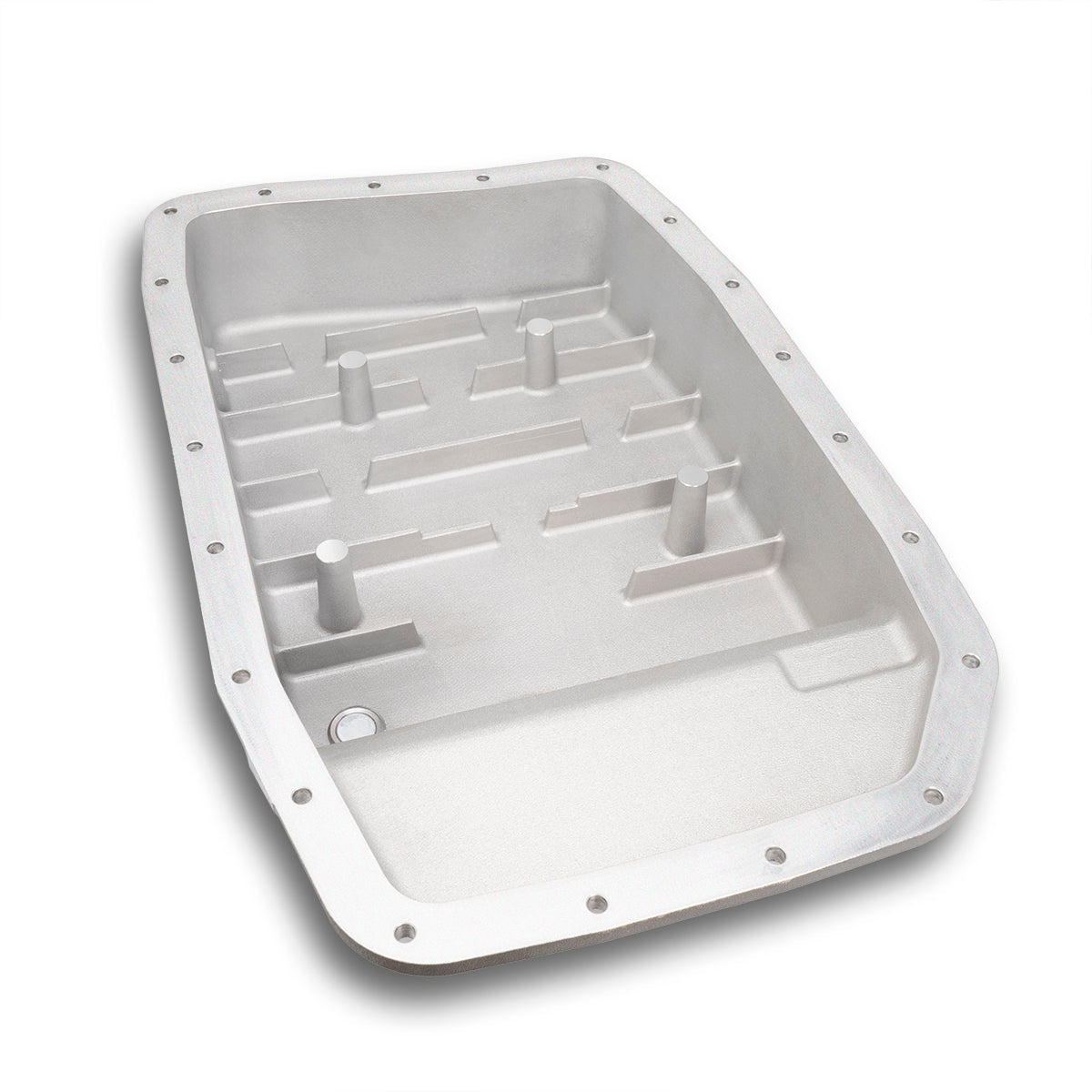 2007-2019 Ford Expedition/Navigator, Super Duty 6R80/6R100 Cast Aluminum Transmission Pan Brushed - View 3 | Dirty Garage