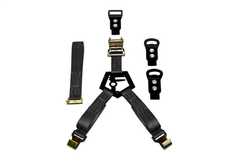 Universal Gloss Black Bed mounted Rapid Tire Strap | Dirty Garage