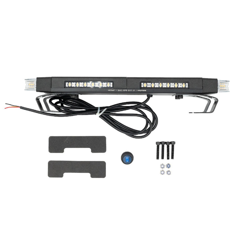 Universal 16" Hornet Series Amber LED Stealth Rooftop Strobe Bar - View 2 | Dirty Garage
