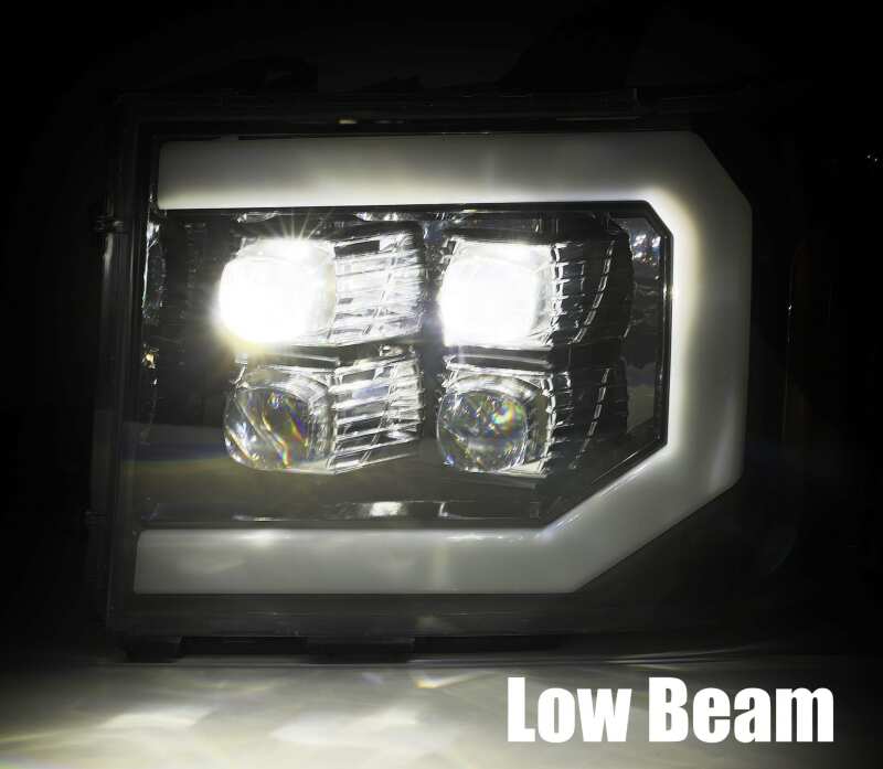 2007-2013 GM HD Nova-Series LED Projector Jet Black Headlights Active Light Sequential Signal DRL - View 3 | Dirty Garage