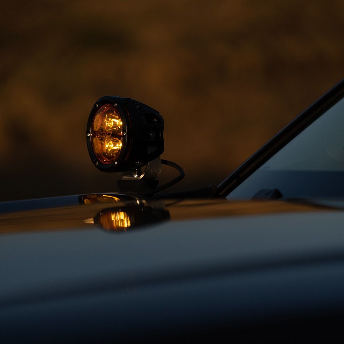 Universal 360 Series 4" Amber Pro Spot Round Lights Pair - View 4 | Dirty Garage