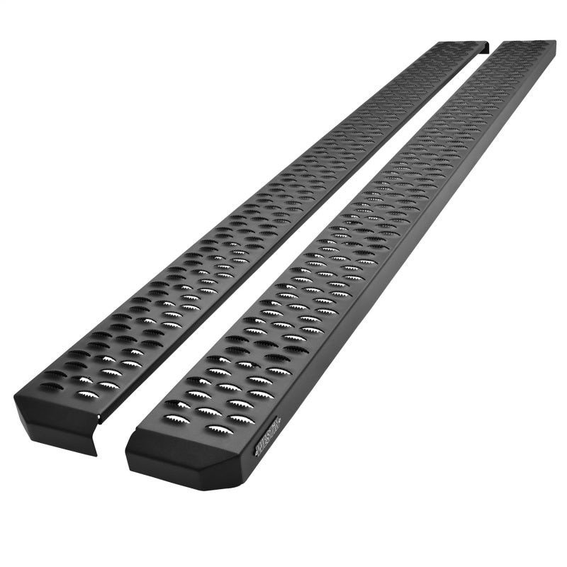 Universal 79" Black Grate Steps Running Boards | Dirty Garage