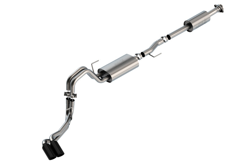 Borla F-150 2021 5.0L 4dr CC SB EC STB Lariat/KR/Pltnm/LTD 3/2.25 DSE Cat-Back Touring BLK CHR Tips | Dirty Garage