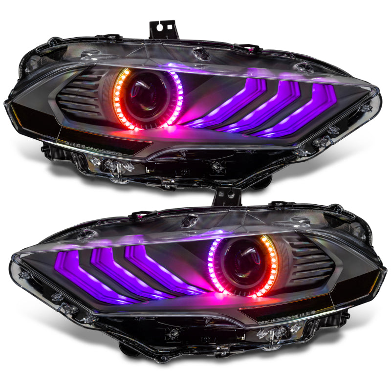 2018-2023 Mustang Dynamic ColorSHIFT LED Headlights Black Series - View 2 | Dirty Garage