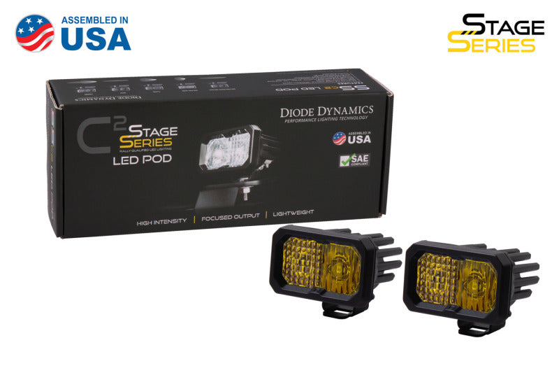 Universal Stage Series 2" Sport Yellow Combo Standard ABL LED Pod - View 4 | Dirty Garage