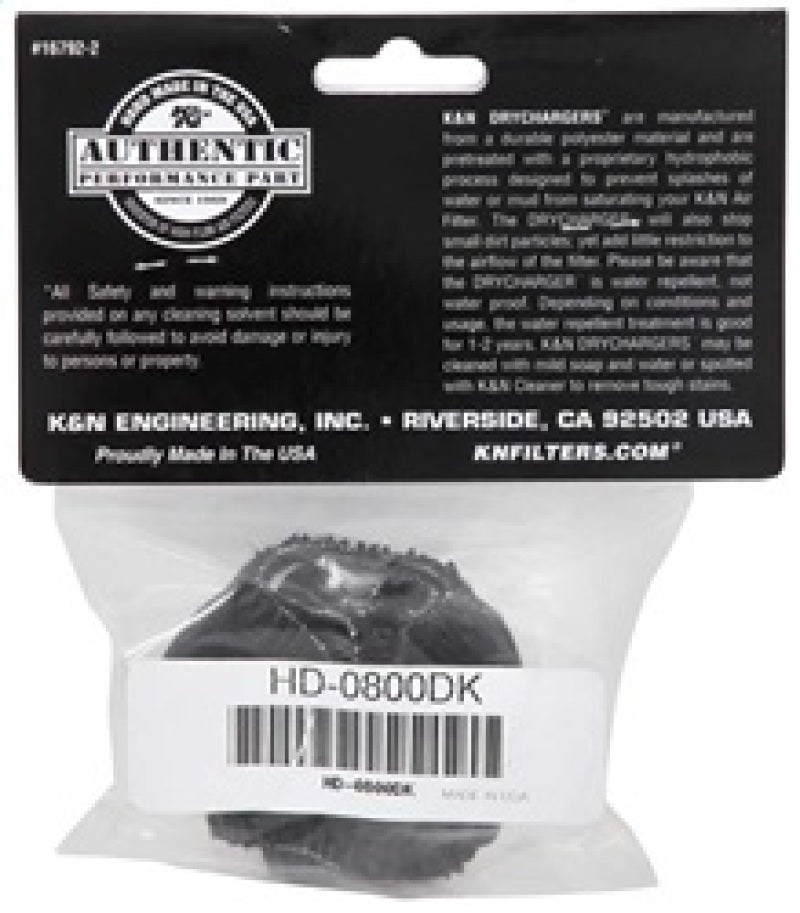Universal Drycharger Air Filter Wrap HD-0800 Black - View 5 | Dirty Garage