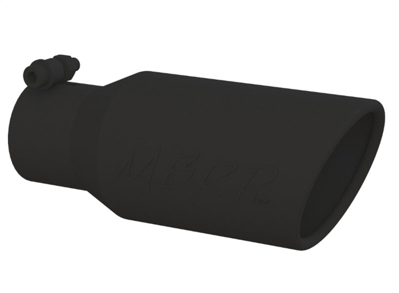 Universal Angled Rolled End Tip 4" OD 2-3/4" Inlet 10" Length Black | Dirty Garage