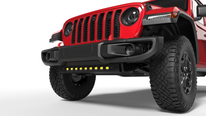2019-2025 Wrangler JL Skid Plate w/ Integrated LED Emitters Yellow - View 6 | Dirty Garage