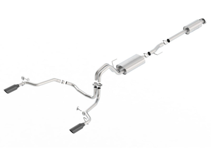 Borla 15-17 Ford F-150 2.7L/ 3.5L EcoBoost/ 5.0L V8 Rear Exit S-Type Catback Exhaust Black Chrome - View 2 | Dirty Garage