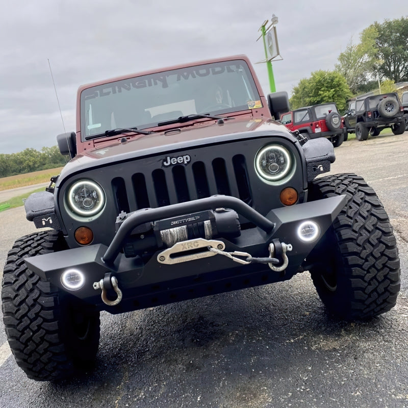 2007-2018 Wrangler JK Switchback LED Halo Headlights Amber White Switchback - View 6 | Dirty Garage